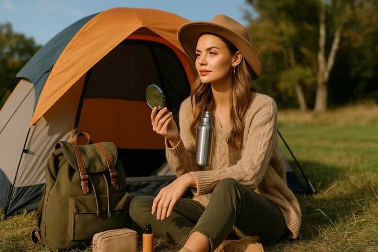 dziewczyna na biwaku